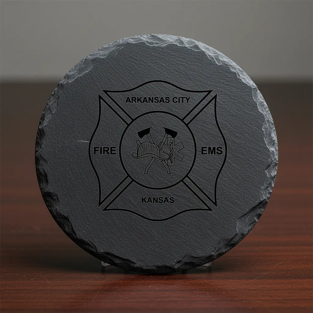 Arkansas City Fire EMS Badge SVG

Kansas Fire Department Vector Design

Firefighter Scramble Shield Engraving File

Arkansas City KS Fire Sign CNC File

Eagle Paramedic Badge Vector for Lasers