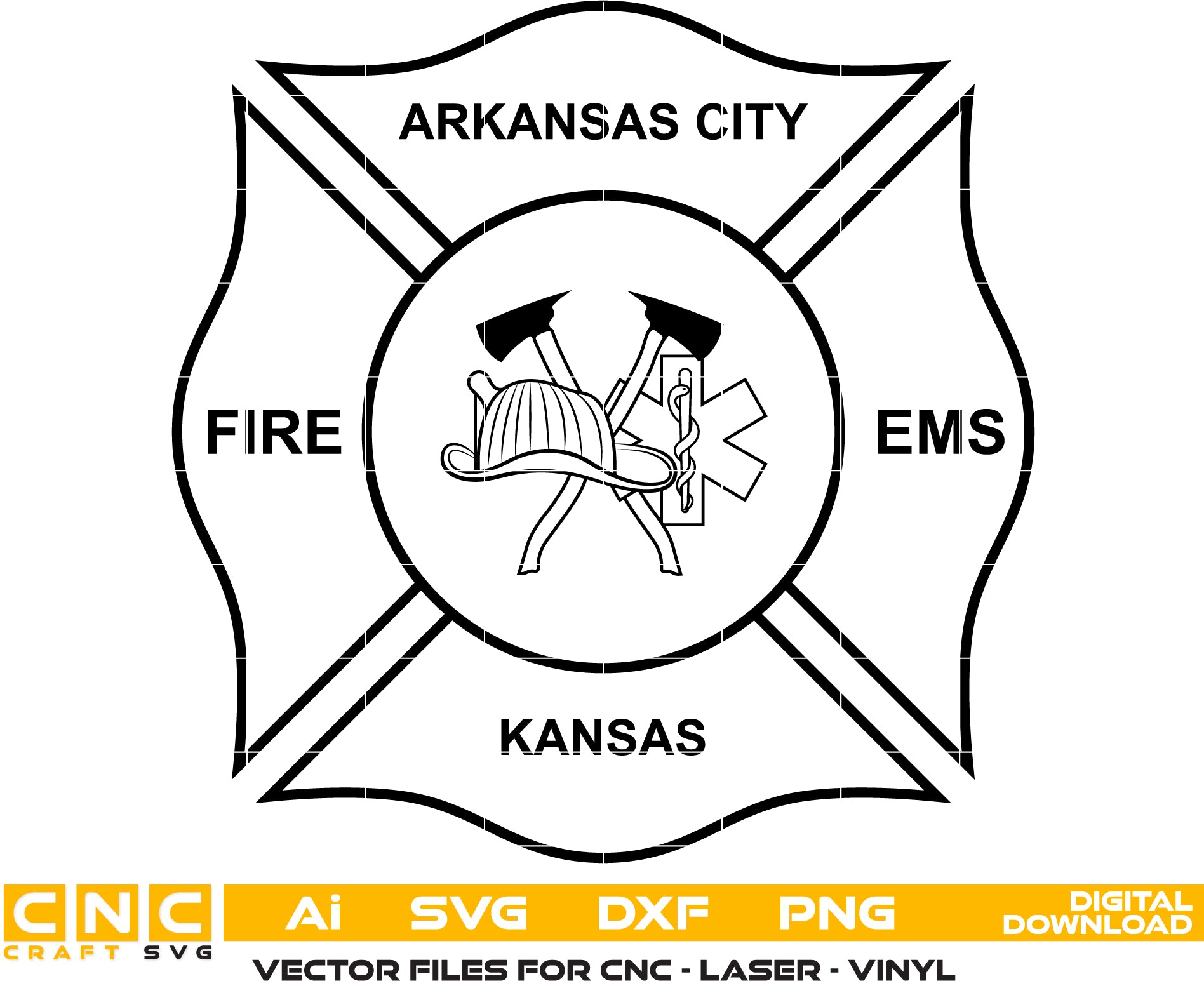 Arkansas City Fire EMS Badge SVG

Kansas Fire Department Vector Design

Firefighter Scramble Shield Engraving File

Arkansas City KS Fire Sign CNC File

Eagle Paramedic Badge Vector for Lasers