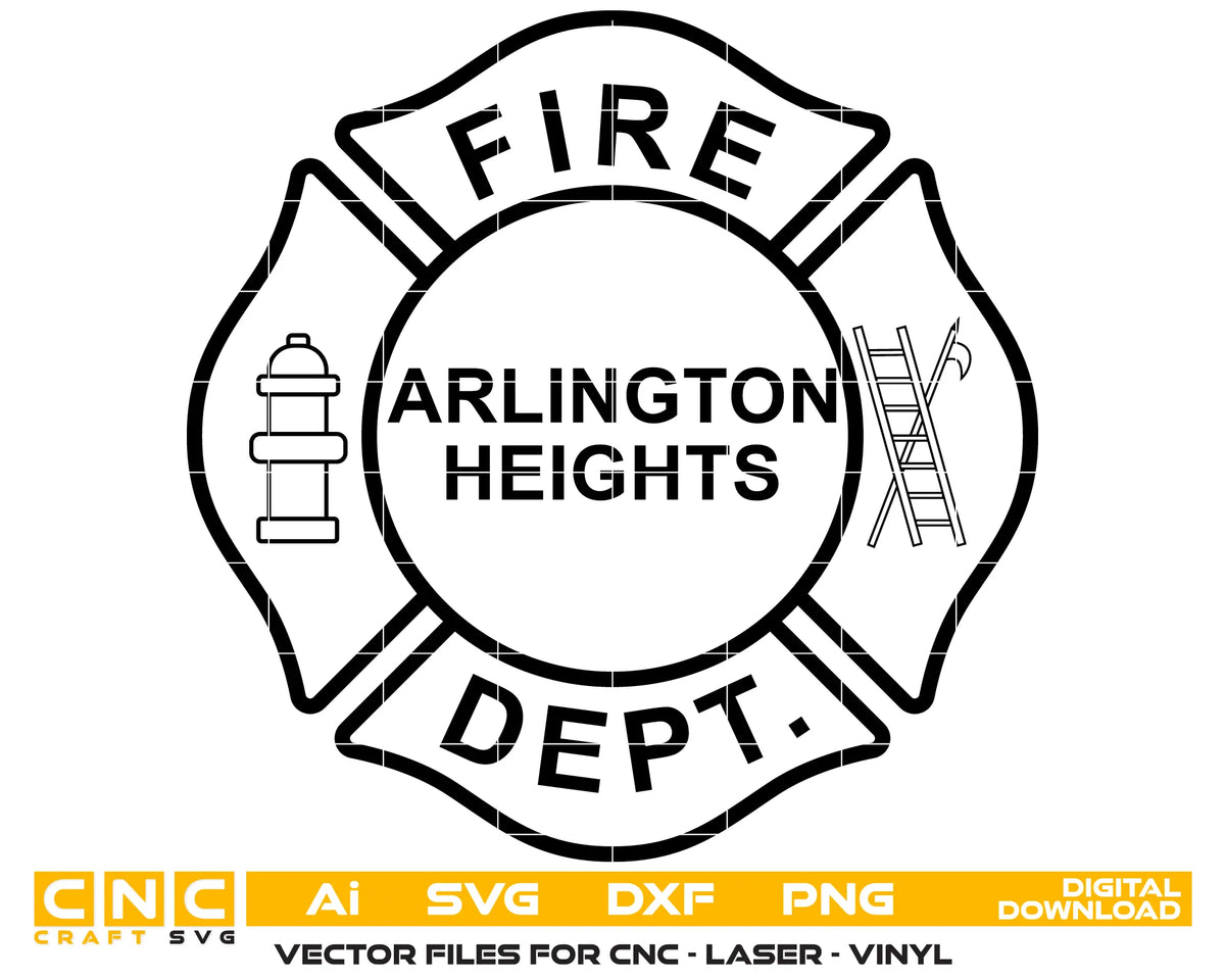 Arlington Heights Fire Department Badge SVG Fire Rescue Vector