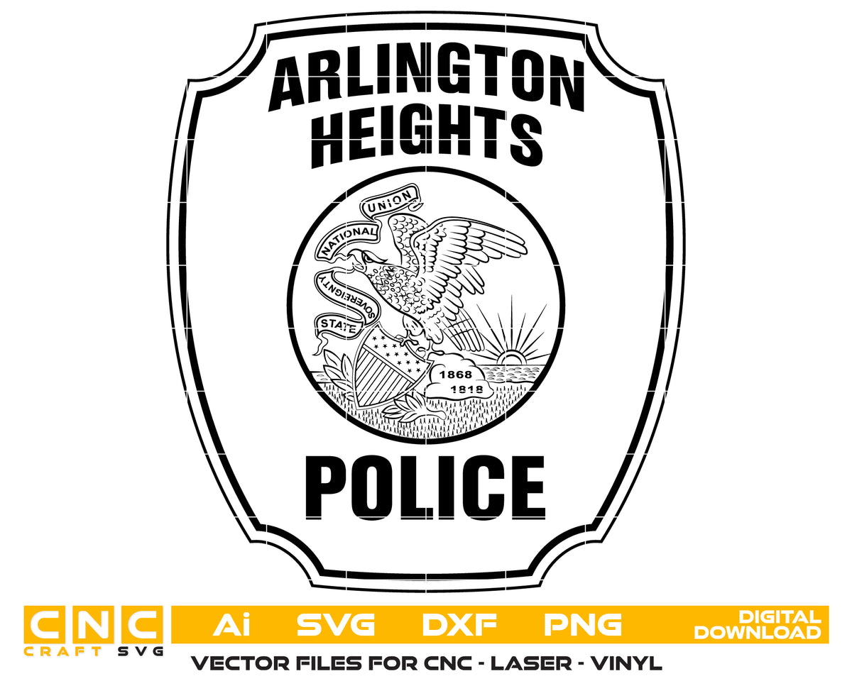 Arlington Heights Police Patch SVG Illinois Law Enforcement Vector