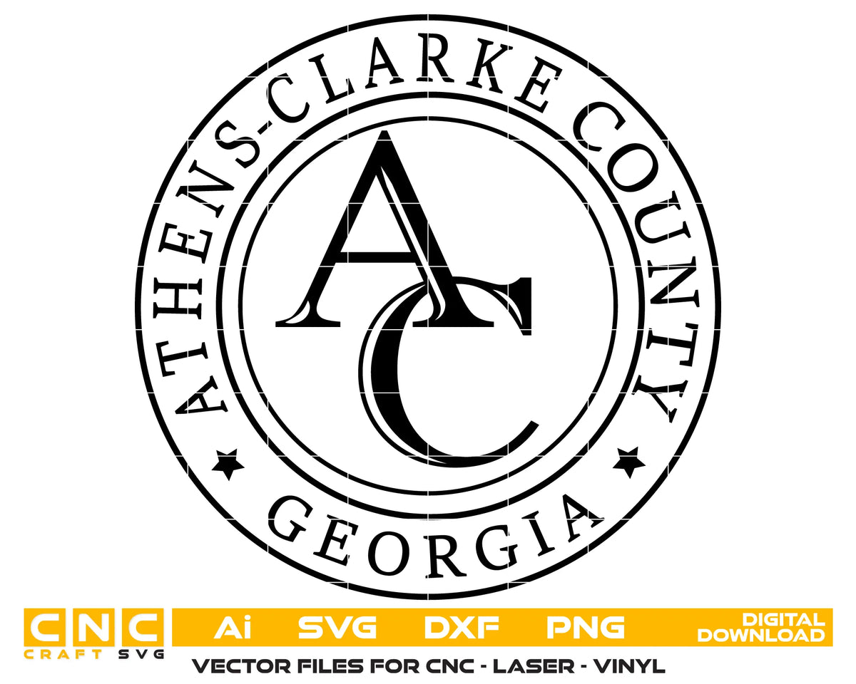 Athens Clarke County Logo Georgia SVG Municipal Seal Vector