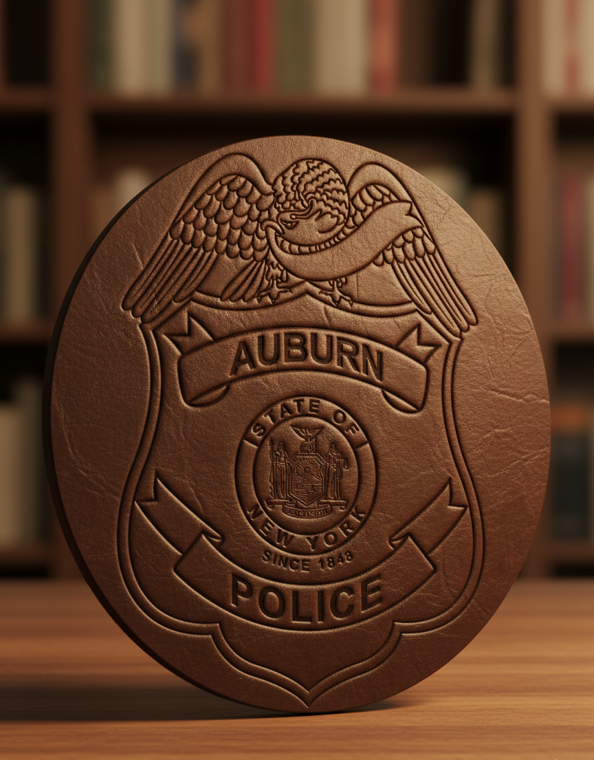 Auburn Police Department Badge SVG

New York Law Enforcement Vector Design

State of New York Seal Police Emblem

Auburn NY Police Shield Engraving File

Eagle Top Police Badge CNC File