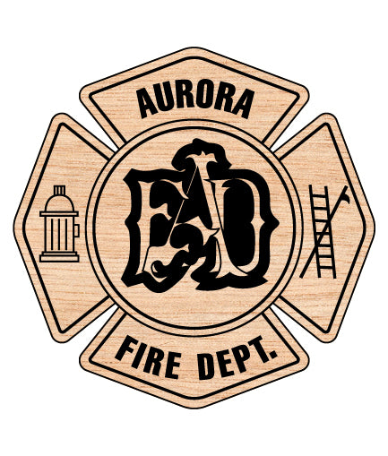 Aurora Fire Department Badge SVG Illinois Maltese Cross Vector