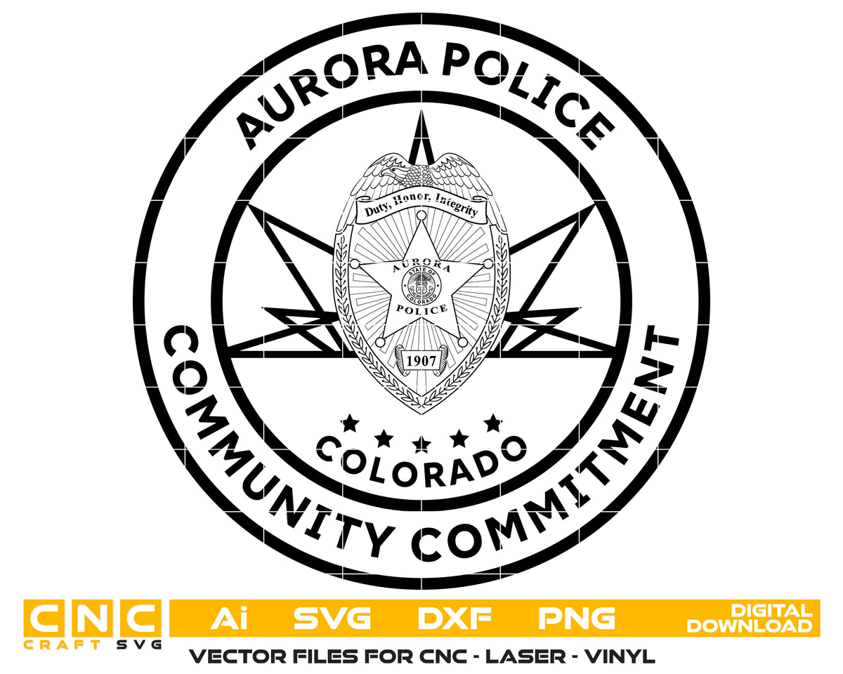 Aurora Police Department Seal SVG Colorado Law Enforcement Vector