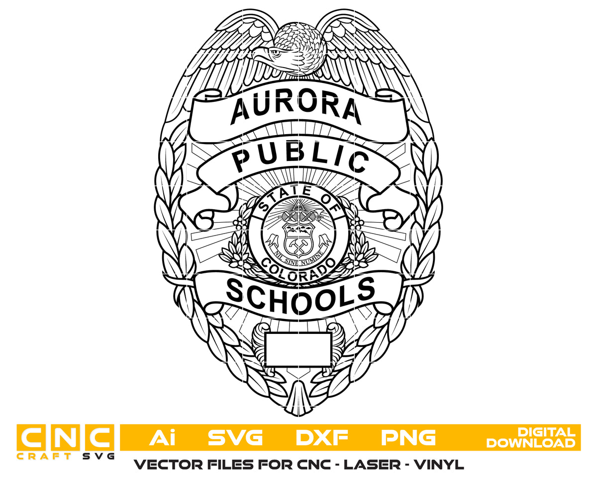 Aurora Public Schools Security Badge SVG Colorado Law Enforcement Vector
