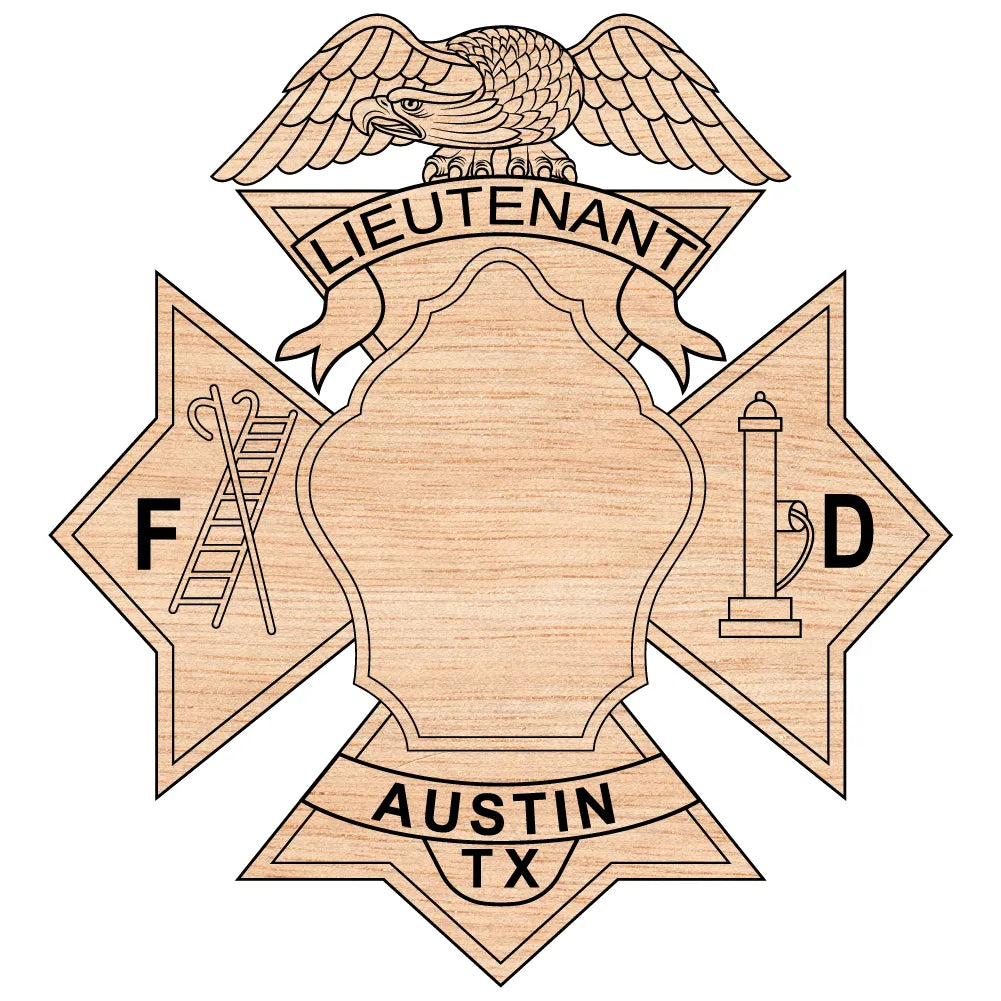 Austin Fire Department Lieutenant Badge SVG Texas Firefighter Vector