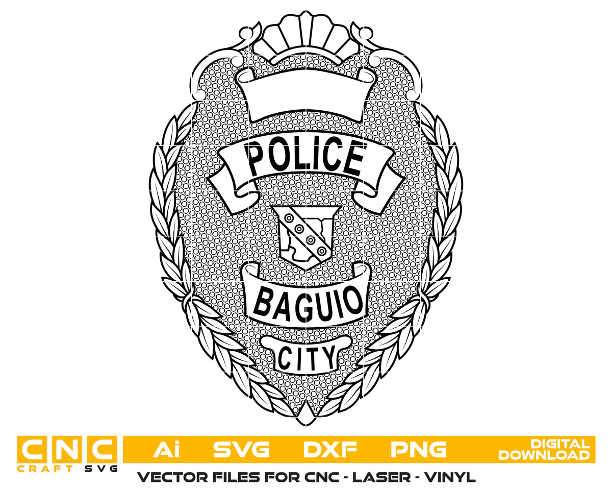 Baguio City Police Department Badge SVG Law Enforcement Vector
