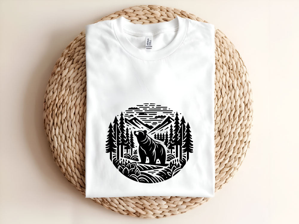Bear & Tree Vector SVG