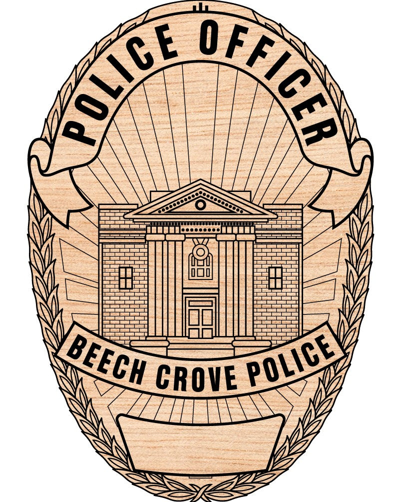 Beech Grove Police Officer Badge SVG

Indiana Law Enforcement Vector Design

5-Point Star Shield Badge Engraving File

Beech Grove IN Police Sign CNC File

State of Indiana Seal Vector for Laser Cutting