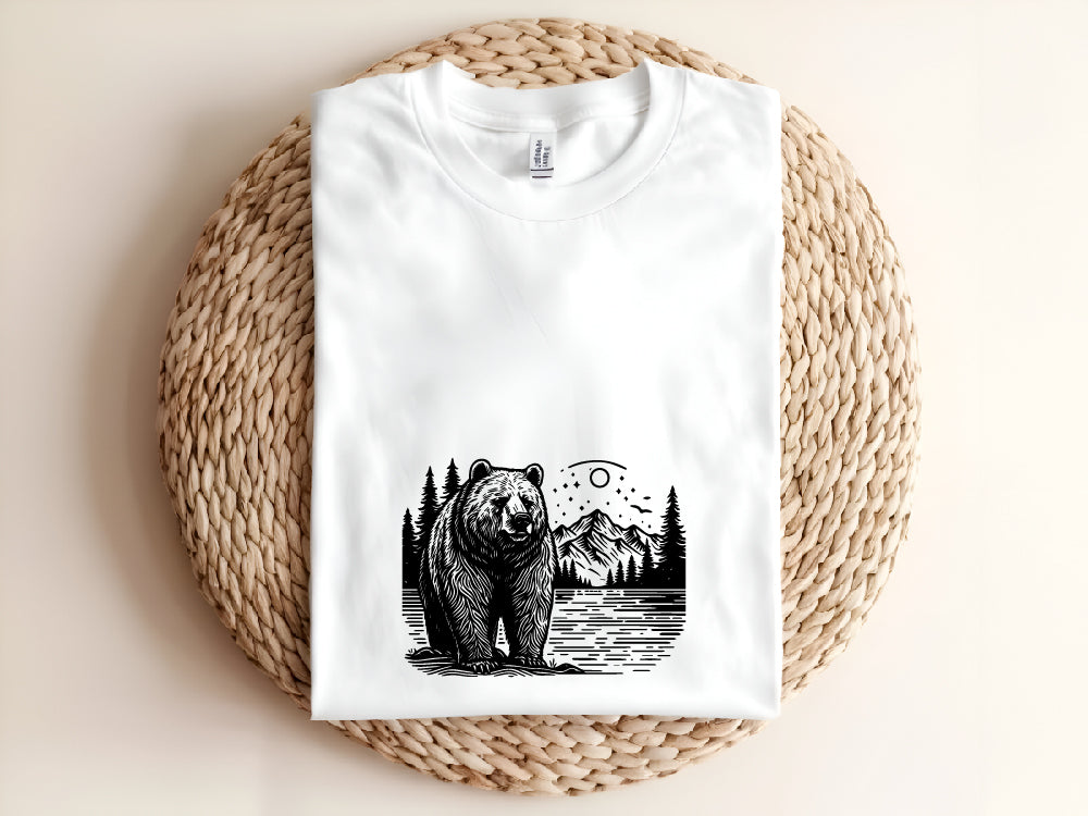 Bear & Mountain Vector SVG