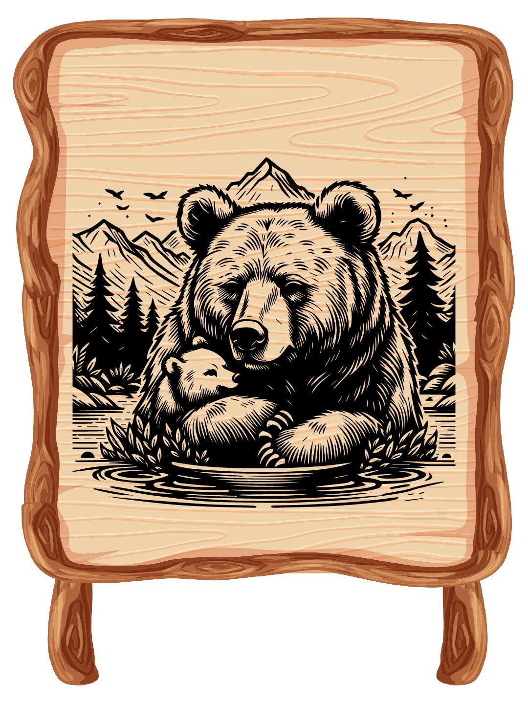 Bear & Mountain Vector