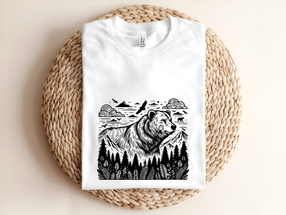 Bear and Mountain SVG