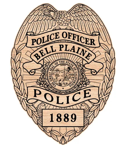 Belle Plaine Police Officer Badge California SVG Law Enforcement Vector