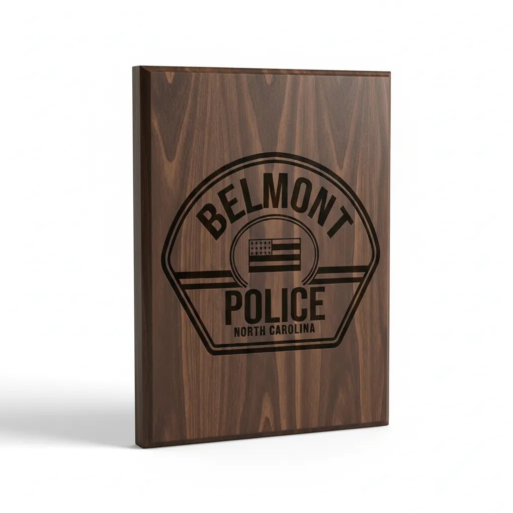 Belmont Police Department Patch SVG

North Carolina Law Enforcement Vector Design

Historic 1895 Police Shield Engraving File

Belmont NC Police Sign CNC File

Police Uniform Patch Vector for Laser Cutting