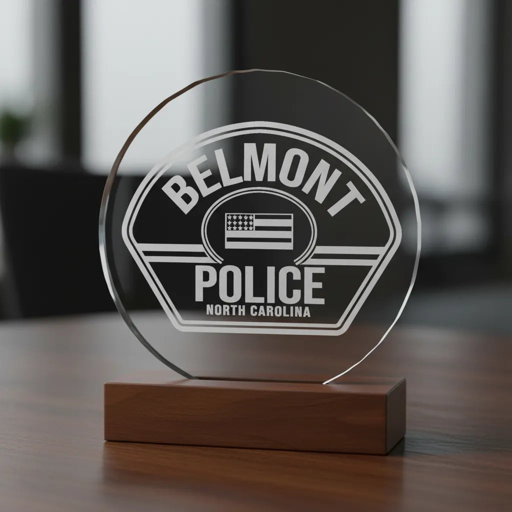 Belmont Police Department Patch SVG

North Carolina Law Enforcement Vector Design

Historic 1895 Police Shield Engraving File

Belmont NC Police Sign CNC File

Police Uniform Patch Vector for Laser Cutting