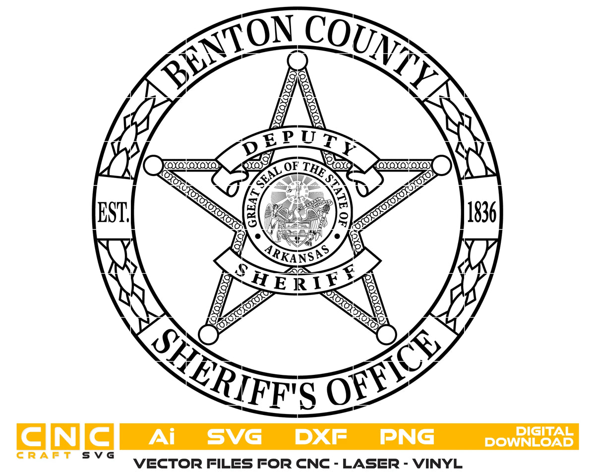 Benton County Sheriff's Office Badge Arkansas SVG Law Enforcement Vector