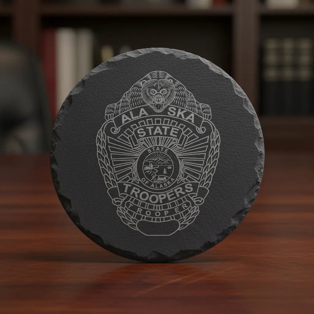 Alaska State Troopers Badge SVG

Alaska Law Enforcement Vector Design

6-Point Star Trooper Badge Engraving File

Alaska State Seal Sign CNC File

Trooper Star Badge Vector for Laser Cutting