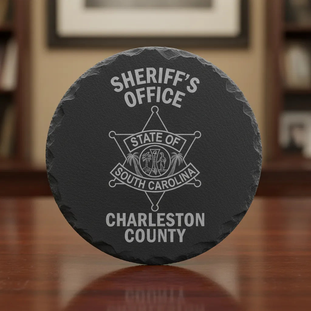 Charleston County Sheriff Patch SVG

South Carolina Law Enforcement Vector Design

Sheriff 6-Point Star Patch Engraving File

Charleston County SC Sign CNC File

SC State Seal Palmetto Tree Vector