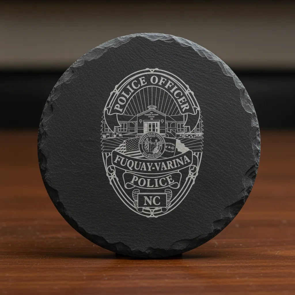 Fuquay-Varina Police Department Badge SVG

North Carolina Law Enforcement Vector Design

Police Badge Seal Engraving File

Fuquay-Varina NC Police Sign CNC File

Law Enforcement Badge Vector for Lasers