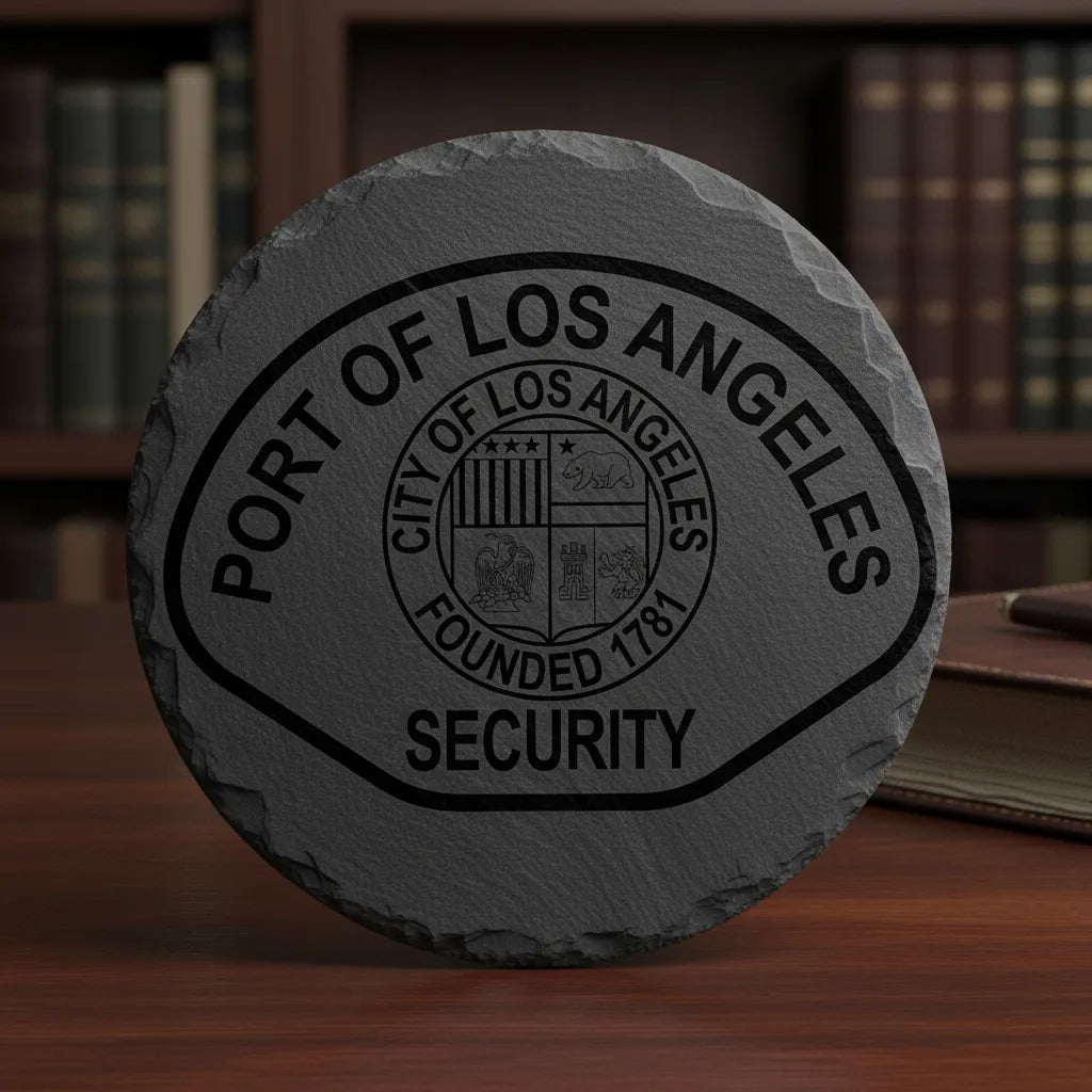 Port of Los Angeles Security Patch SVG

California Port Authority Vector Design

City of Los Angeles Seal Engraving File

Port Security Sign CNC File

Security Officer Patch Vector for Laser Cutting