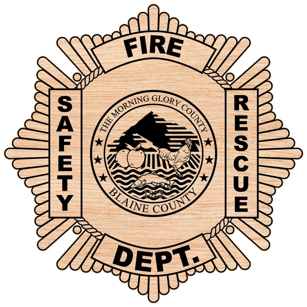 Blaine County Fire Safety Rescue Dept Badge SVG Firefighter Vector