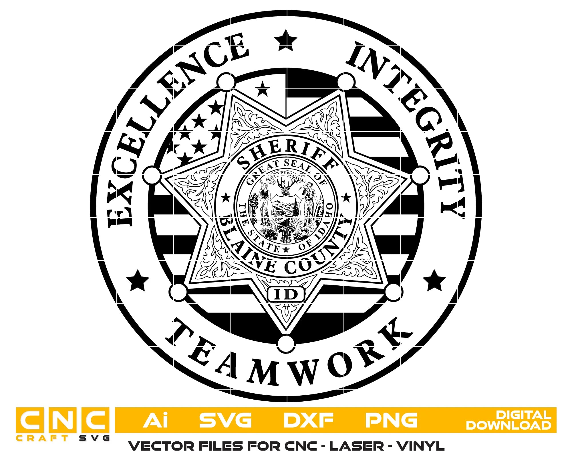 Blaine County Sheriff Badge Idaho SVG Idaho Law Enforcement Vector