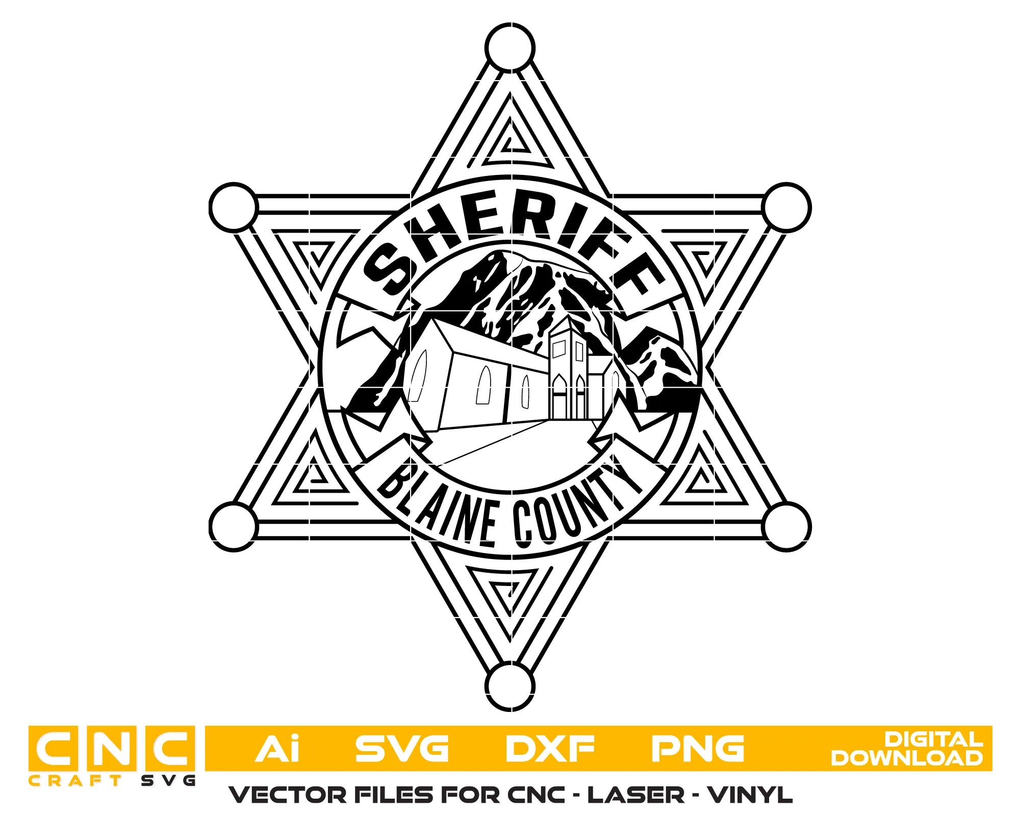 Blaine County Sheriff Badge SVG Law Enforcement Vector