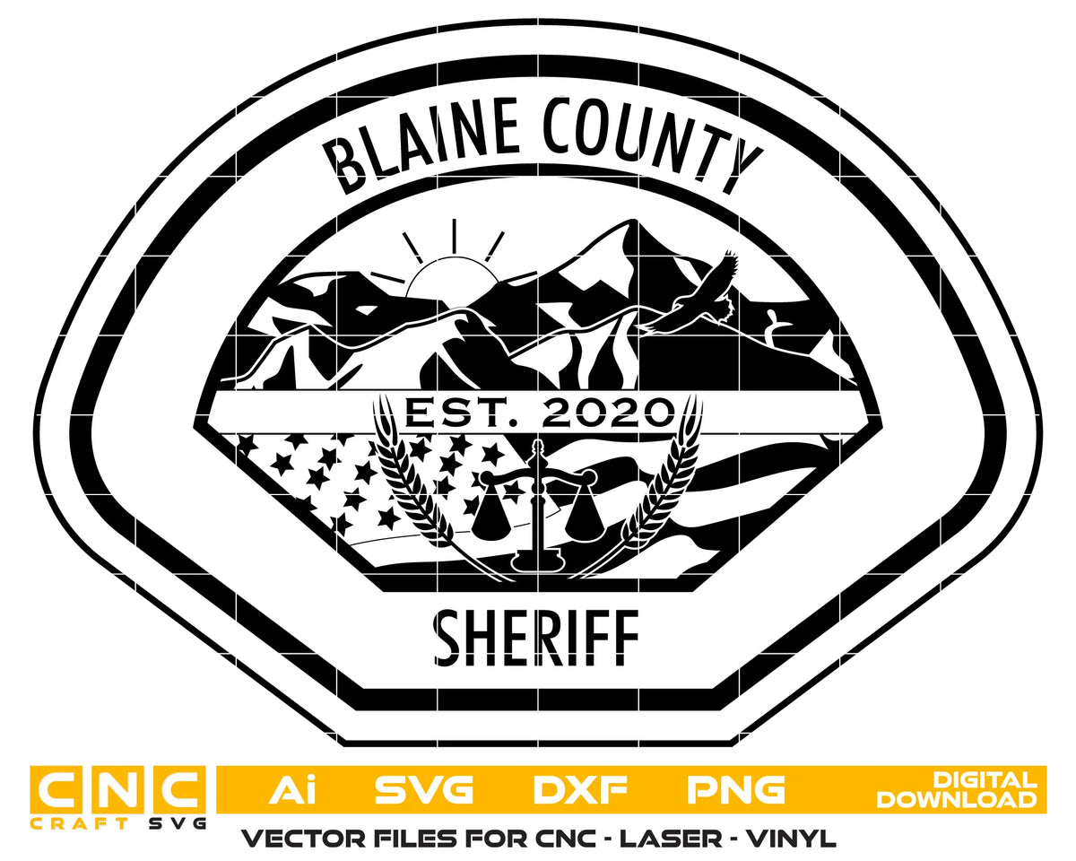 Blaine County Sheriff BCSO Patch SVG Law Enforcement Vector