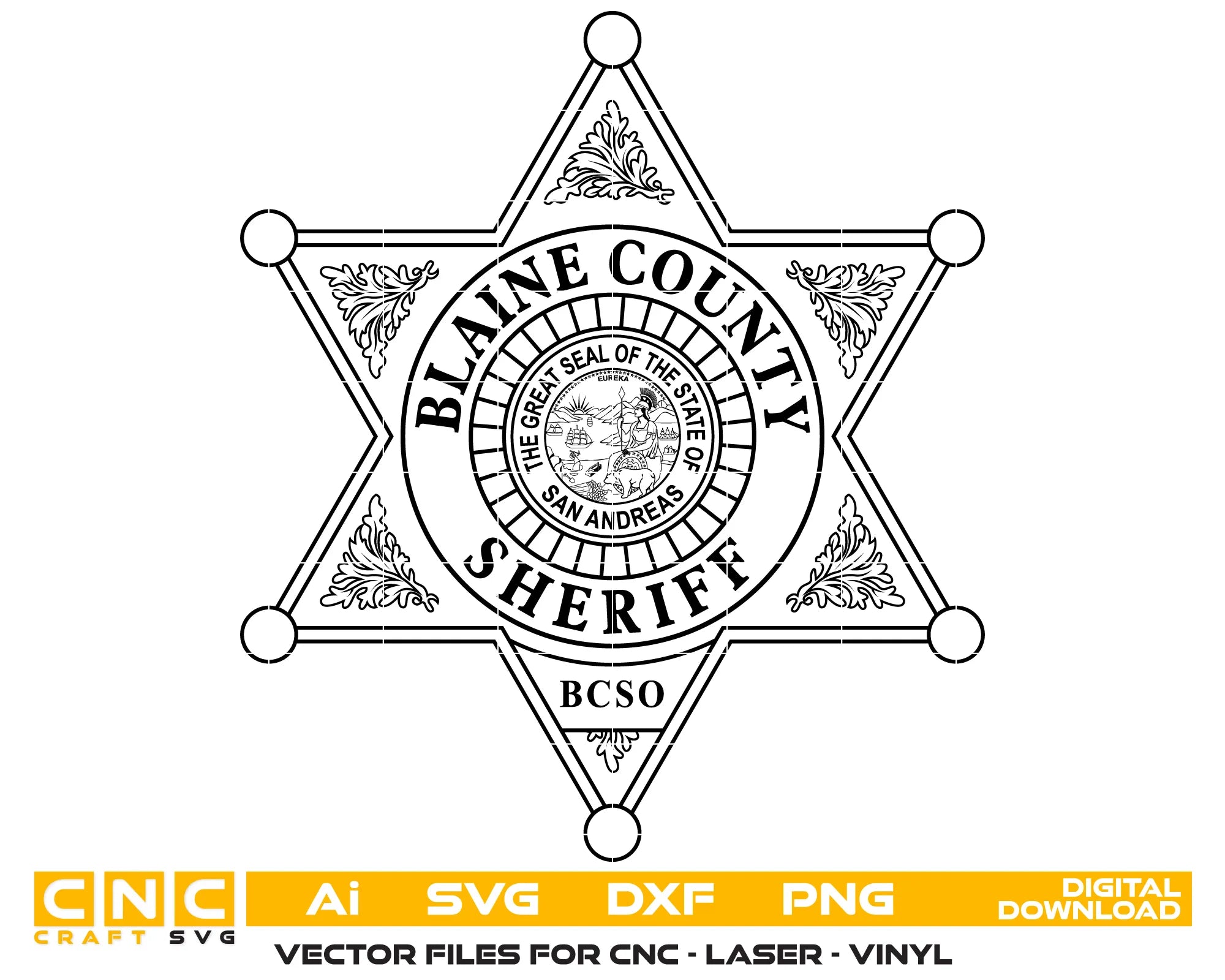 Blaine County Sheriff Office Badge SVG Law Enforcement Vector
