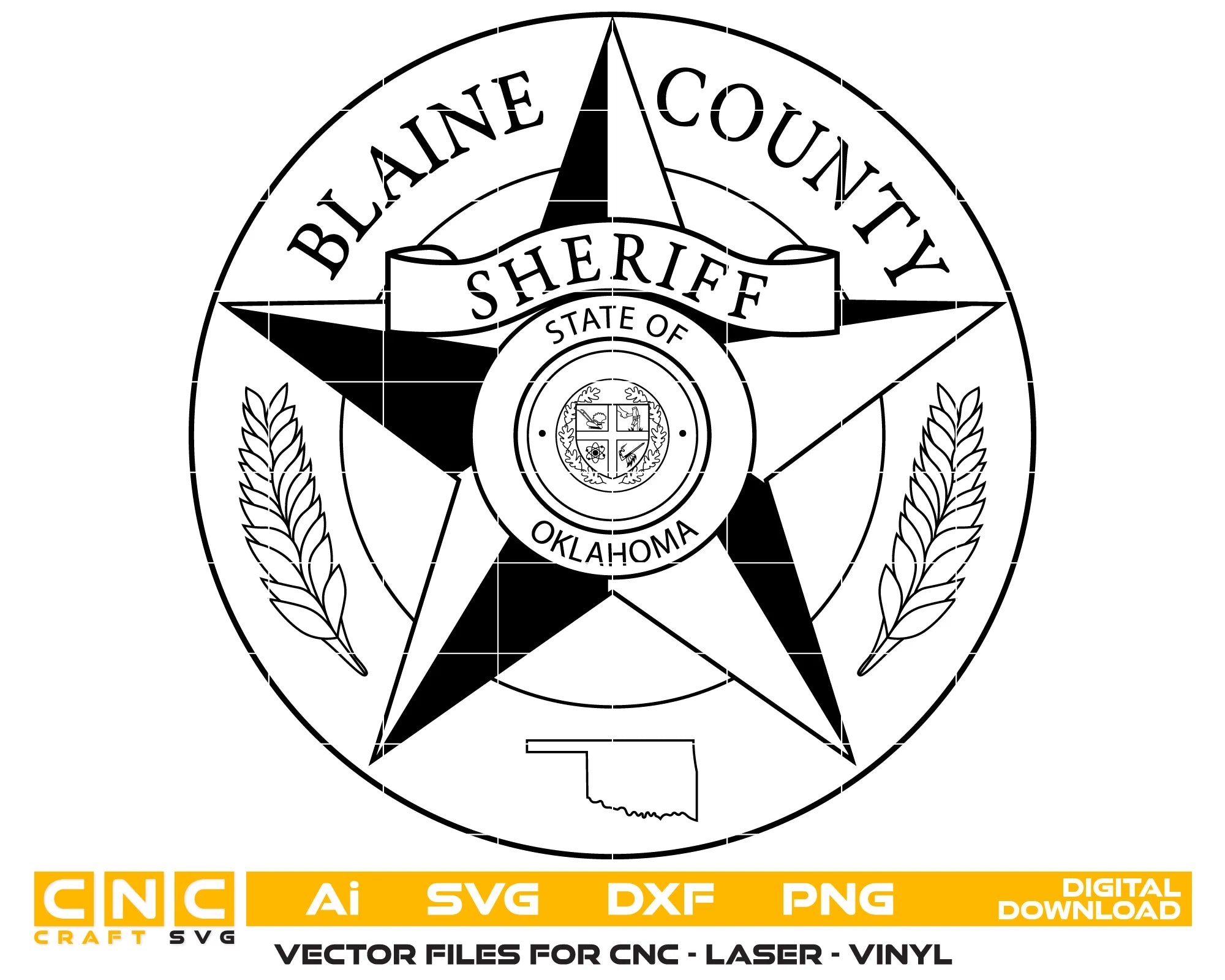 Blaine County Sheriff's Office Badge SVG Oklahoma Law Enforcement Vector