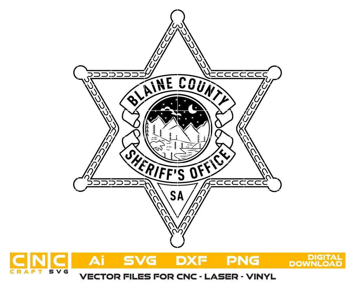 Blaine County Sheriff's Office Badge San Andreas SVG Law Enforcement Vector
