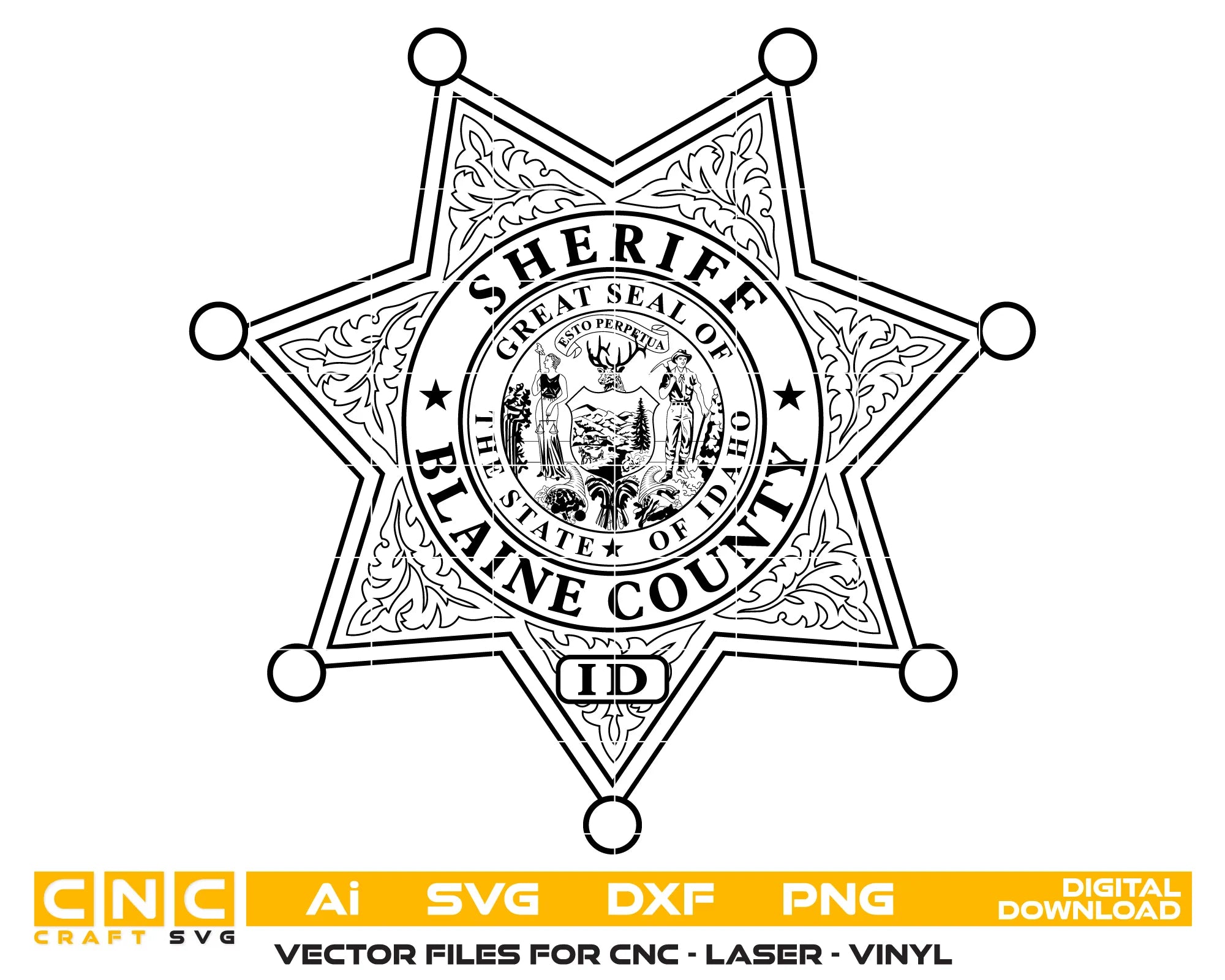 Blaine County Sheriff's Office Badge SVG Idaho Law Enforcement Vector