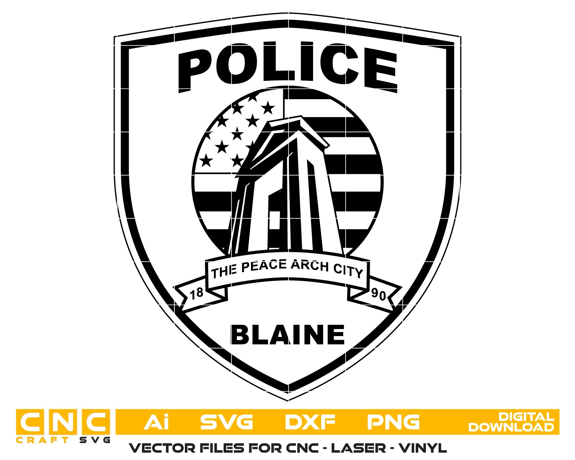 Blaine Police Patch SVG Washington Law Enforcement Vector