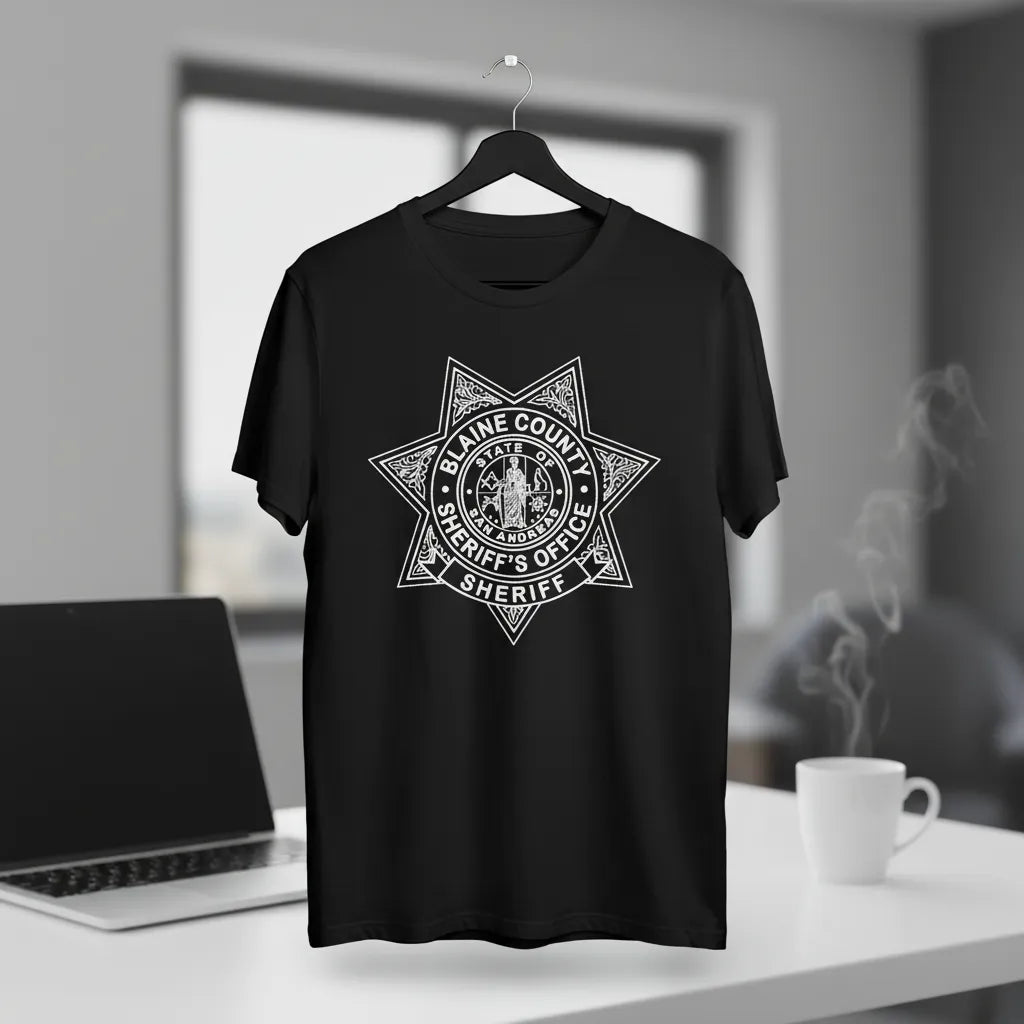 Blaine County Sheriff Badge SVG

San Andreas Law Enforcement Vector

7-Point Star Sheriff Badge Engraving File

Blaine County San Andreas Sign CNC File

Fictional Gaming Sheriff Star Vector