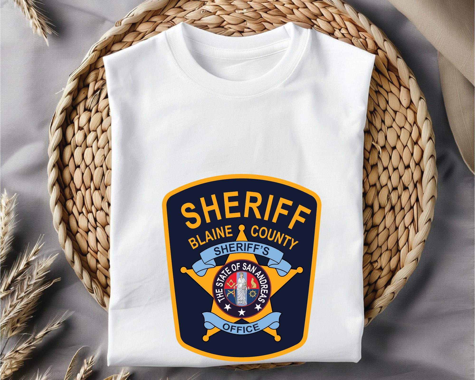 Blaine County Sheriffs Office Badge SVG

Law Enforcement Badge Vector Design

Sheriff Office Badge Engraving File

Blaine County Sign CNC File

Sheriff Badge Vector for Laser Cutting