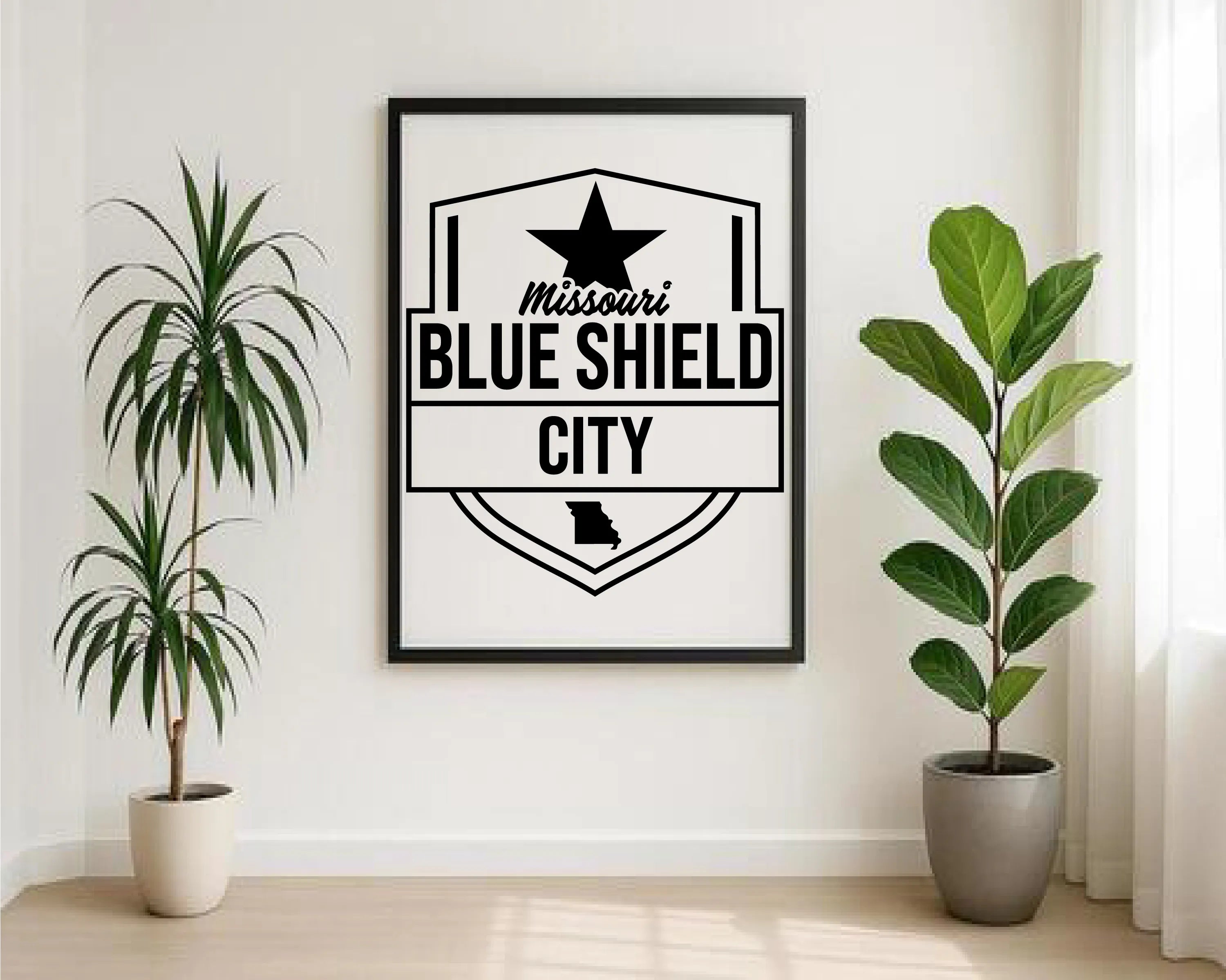 Blue Shield City Logo SVG Missouri Municipal Vector