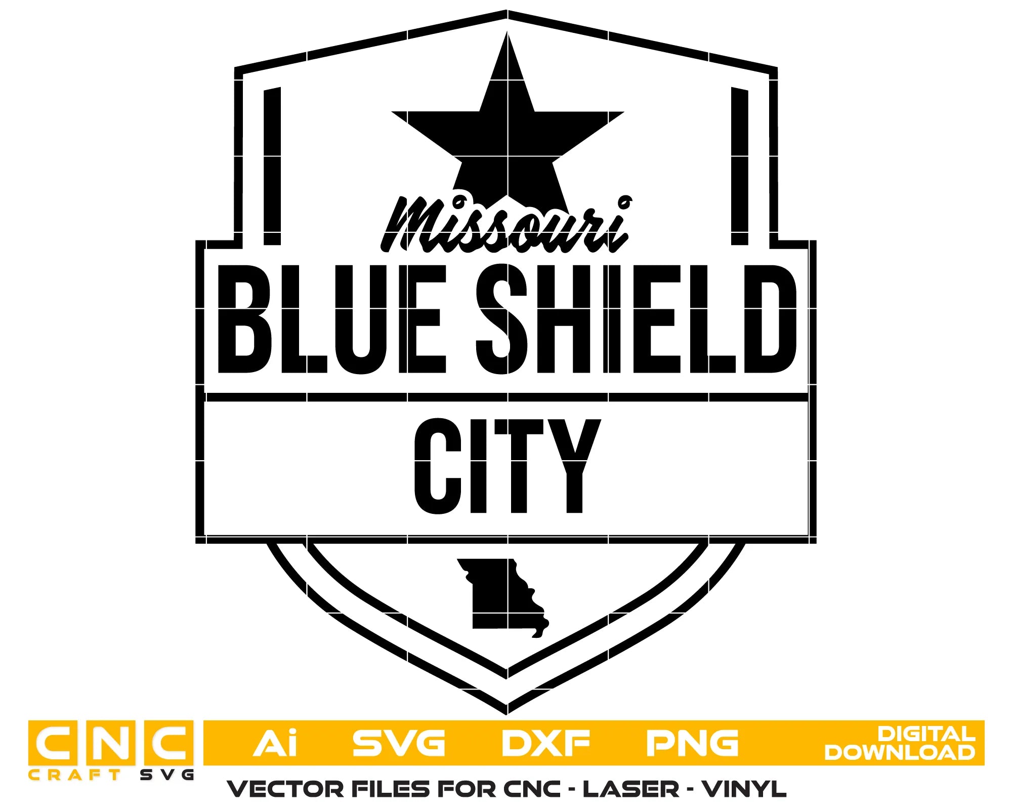 Blue Shield City Logo SVG Missouri Municipal Vector