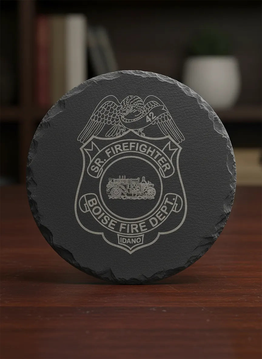 Boise Fire Dept Badge SVG

Idaho Fire Department Vector Design

Vintage Fire Engine Badge Engraving File

Boise ID Sr Firefighter Sign CNC File

Eagle Fire Badge Vector for Laser Cutting