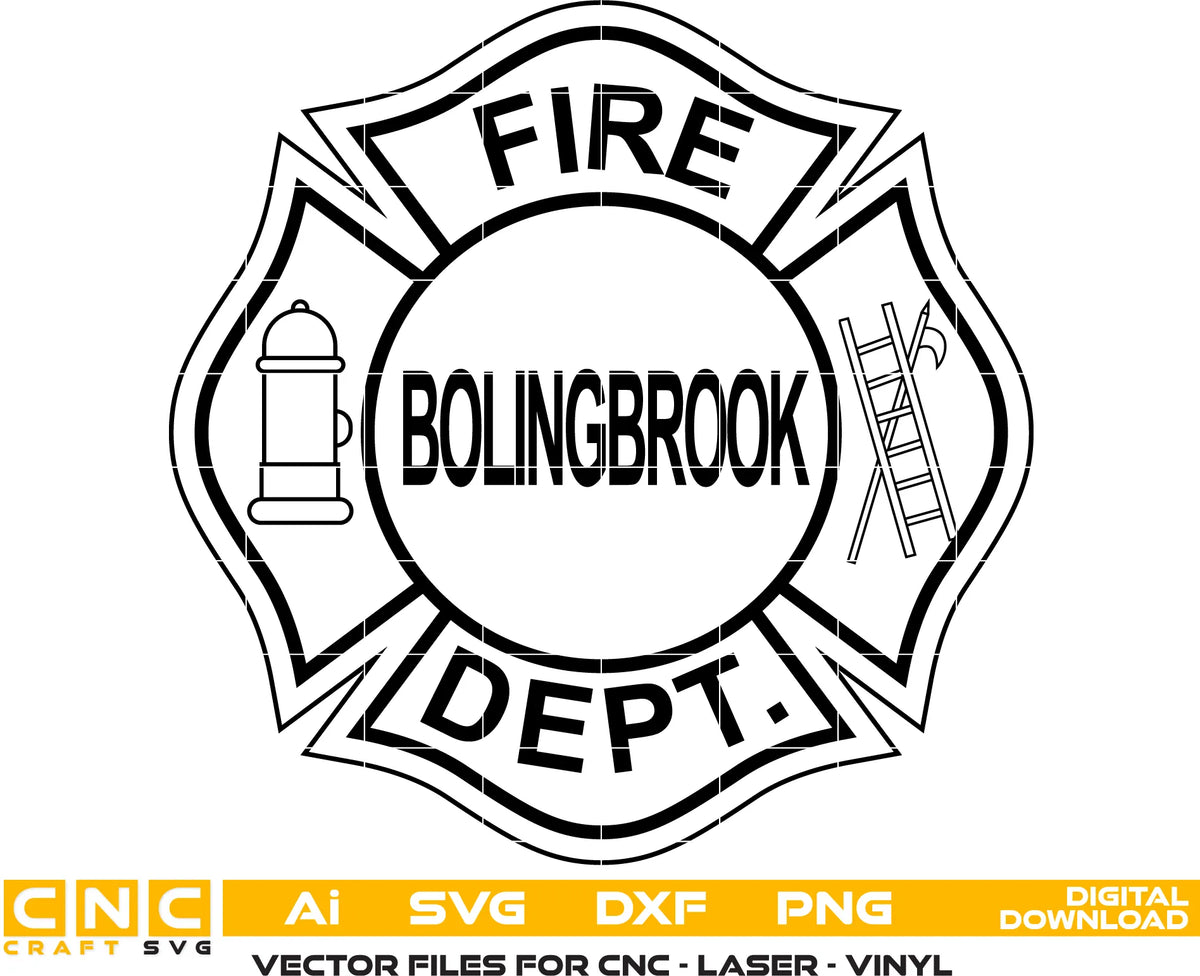 Bolingbrook Fire Department Badge SVG Fire Rescue Vector