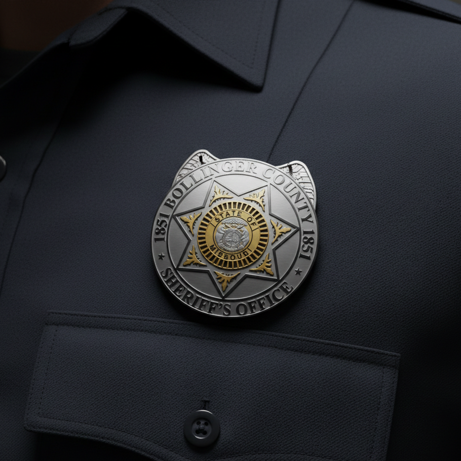 Bollinger County Sheriff Badge SVG

Missouri Sheriff Office Vector

Bollinger County 1851 Badge Design

Law Enforcement Star Logo for CNC

Sheriff Department Emblem SVG File