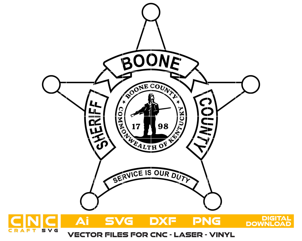 Boone County Sheriff Badge SVG Kentucky Law Enforcement Vector