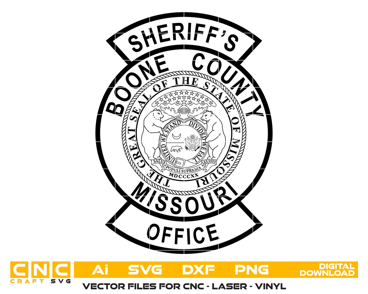 Boone County Sheriff Office Badge SVG Missouri Law Enforcement Vector