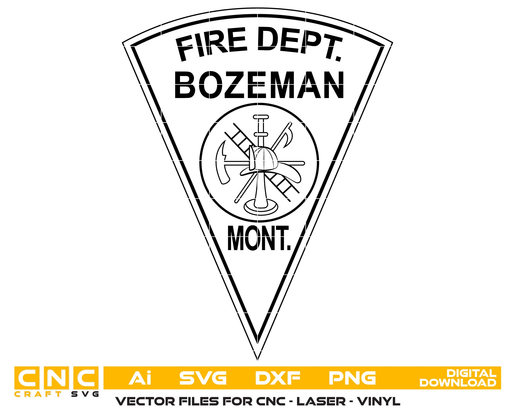 Bozeman Fire Department Patch SVG

Montana Fire Rescue Vector Design

Firefighter Helmet and Ladder Emblem

Bozeman Mont Fire Logo for Engraving

Fire Dept Triangle Patch CNC File