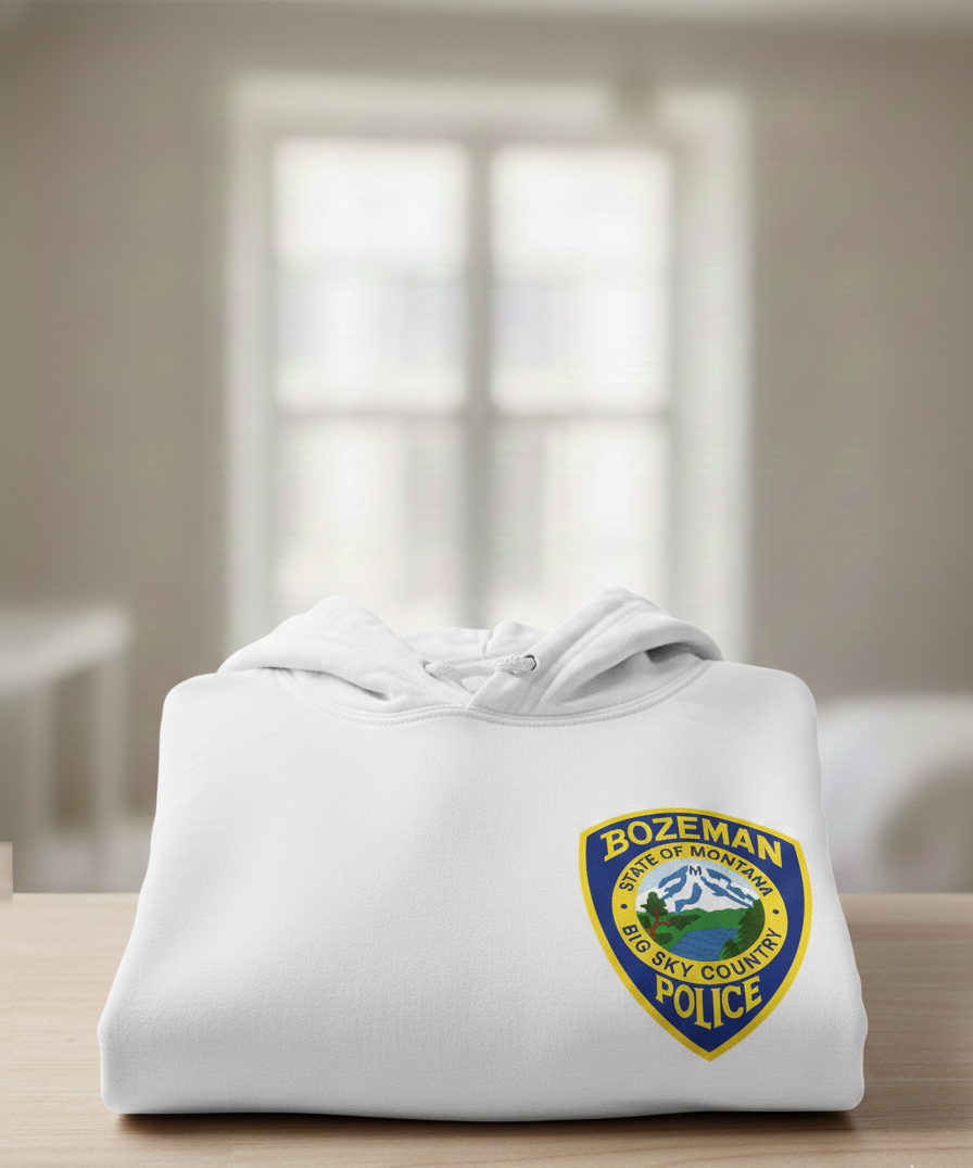 Bozeman Police Patch Color SVG

Montana Police Blue and Gold Vector

Big Sky Country Police Emblem Color

Law Enforcement Patch for Sublimation

Bozeman MT Police Logo Printable