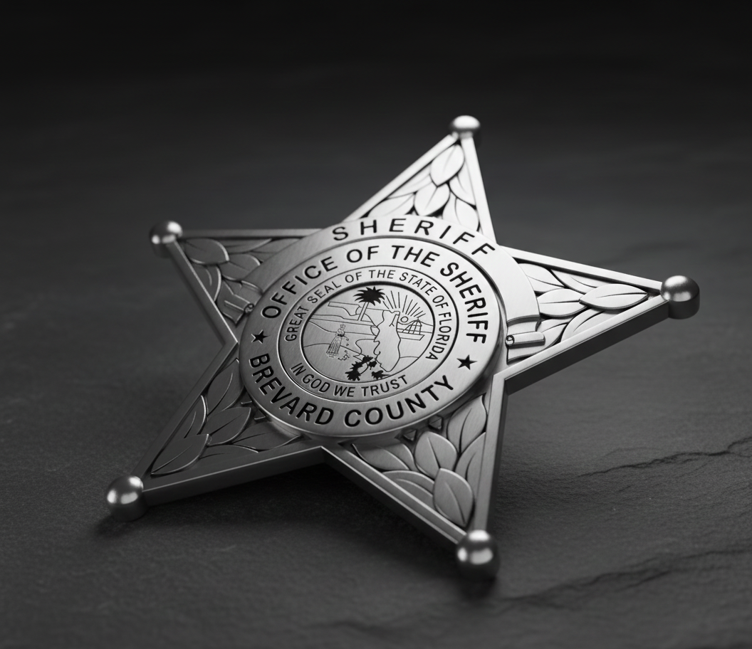 Brevard County Florida Sheriff Badge SVG

Florida State Star Badge Vector Design

Brevard County SO Emblem for CNC Engraving

Sheriff Office Badge SVG for Laser Cut

FL Law Enforcement Badge Vector