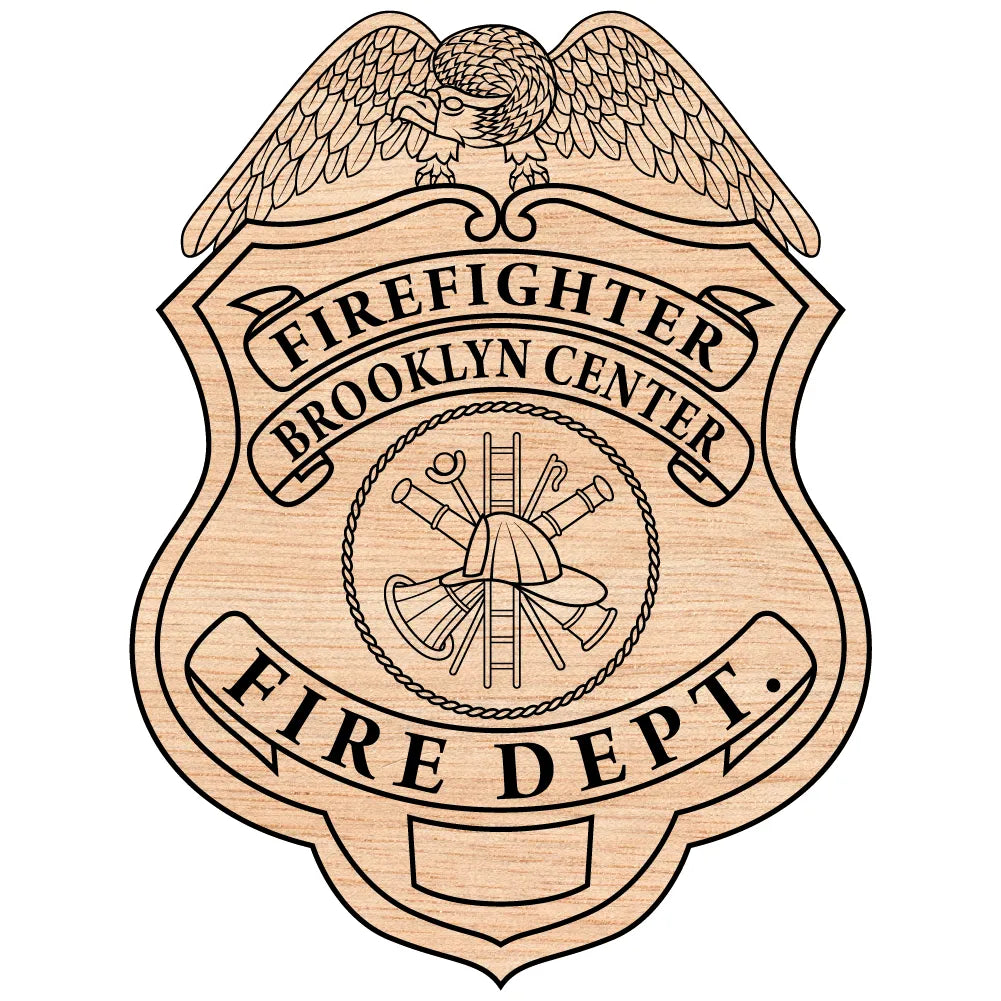 Brooklyn Center Fire Department Firefighter Badge SVG Firefighter Vector