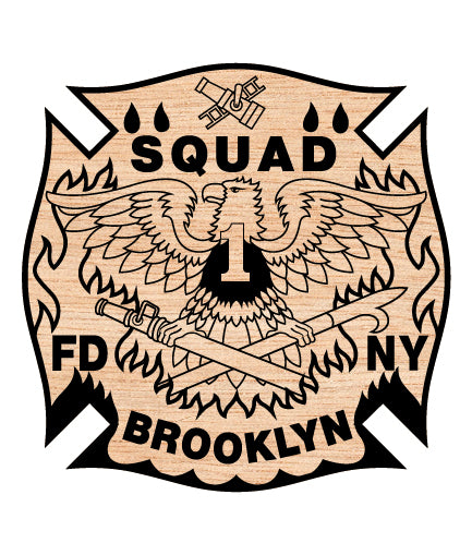 Brooklyn FDNY Squad 1 Fire Badge SVG New York Firefighter Vector