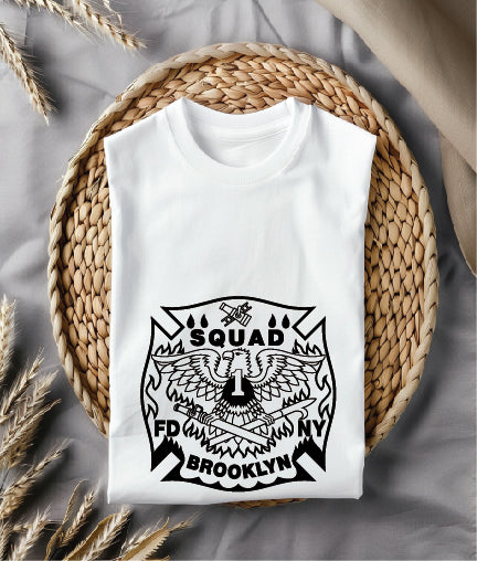 Brooklyn FDNY Squad 1 Fire Badge SVG New York Firefighter Vector
