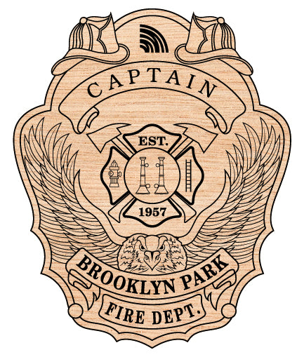 Brooklyn Park Fire Department Captain Badge SVG Firefighter Vector