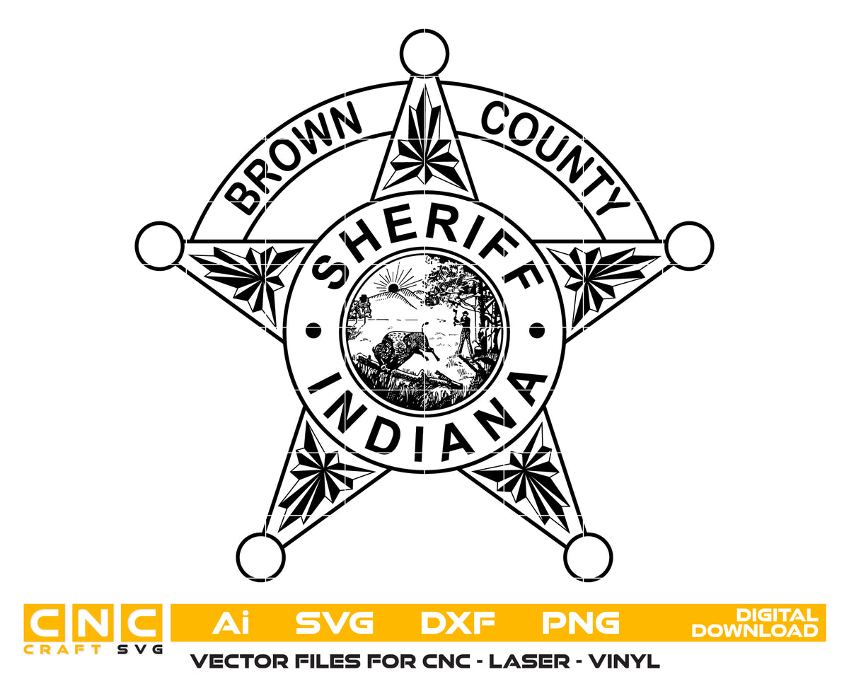 Brown County Sheriff Badge SVG Indiana Law Enforcement Vector